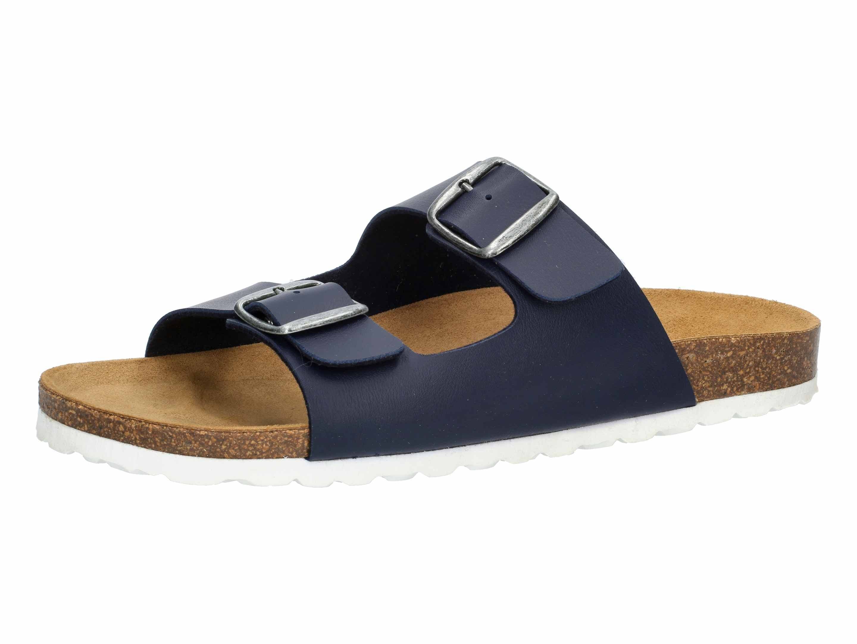 Pantolette LICO "Pantolette Bioline Man", Damen, Gr. 40, blau, Synthetik, Schuhe Pantolette