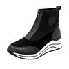 Keilsneaker REMONTE, Damen, Gr. 38, schwarz, Textil, Lederimitat, Lacklederimitat, unifarben, modisch, Schuhe, Casual-Boots, Stiefelette, Plateauboots mit Lite´n Soft Ausstattung