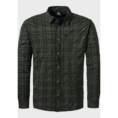 Outdoorhemd SCHÖFFEL "Hiking Shirt Style Yekuro MNS", Herren, Gr. 48, Normalgrößen, 0696, grün, Oberstoff: 81% Polyester, 14% Nylon, 5% Elasthan, sportlich, V-Ausschnitt, Langarm, Hemden Image