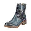 Schnürstiefelette LAURA VITA "LAURA VITA Stiefelette Leder/Textil", Damen, Gr. 41, blau, Leder, Textil, casual, Schuhe