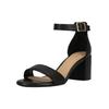 Sandale CLARKS "Ezoria Mae", Damen, Gr. 42, schwarz, Leder, elegant, Schuhe, mit raffinierter ausgestellter Ferse