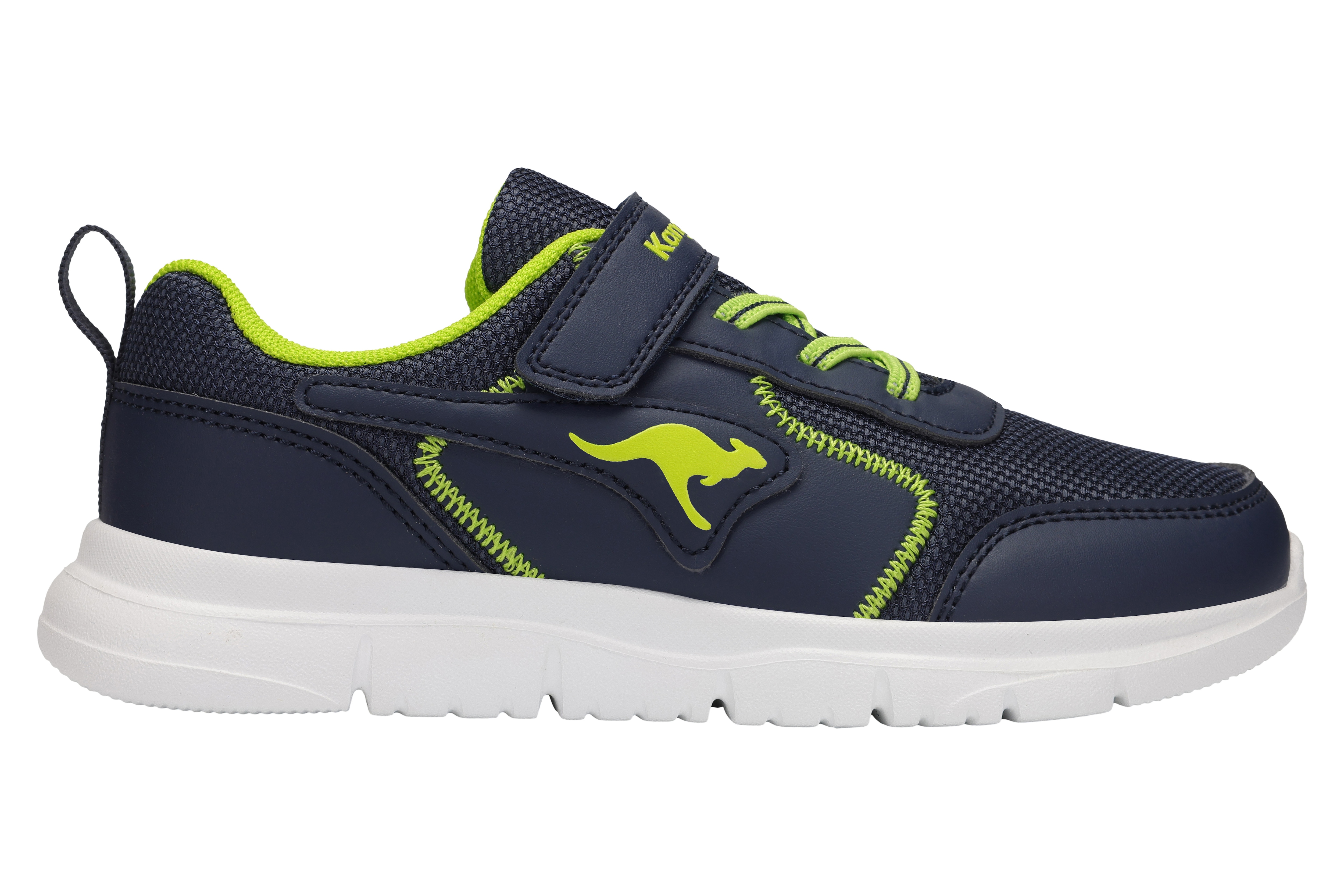 Sneaker KANGAROOS "K-ETK ZIG EV", Gr. 28, bunt (dk navy, lime), Synthetik, Textil, Schuhe Image