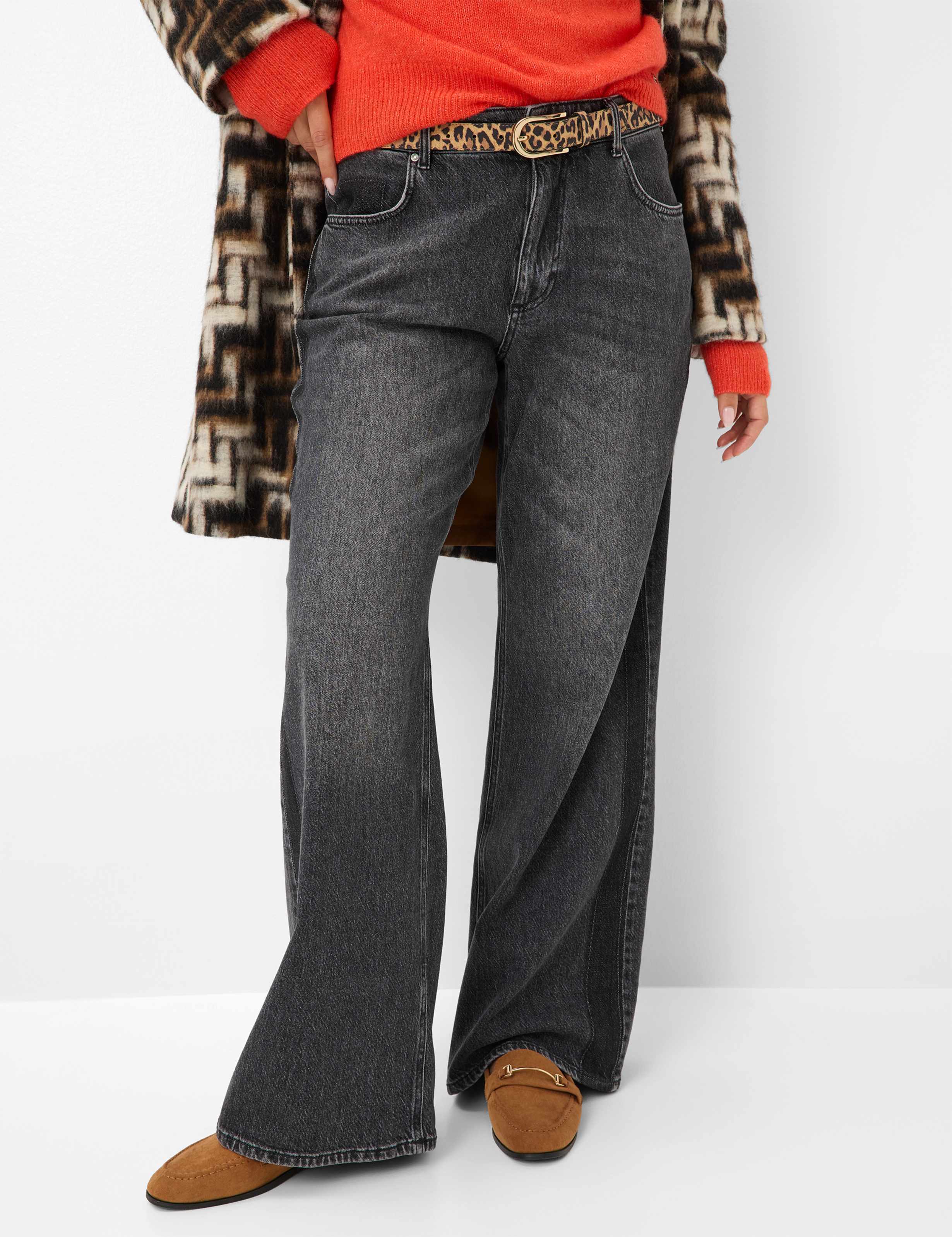 5-Pocket-Jeans BRAX "Style MORGAN", Damen, Gr. 44, Normalgrößen, grau (dunkelgrau), Denim/Jeans, 58% Baumwolle, 41% Lyocell, 1% Elasthan, Jeans 5-Pocket-Jeans