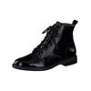 Schnürstiefelette PAUL GREEN "Paul Green Stiefelette Leder", Damen, Gr. 38,5, schwarz (schwarz lack), Leder, casual, Schuhe