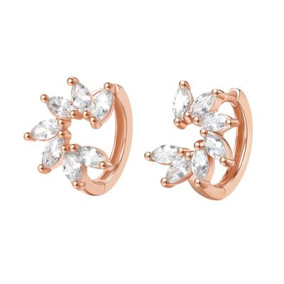 Hey Happiness Huggie-Ohrringe mit Edelsteinblüte, aus 925er Sterling-Silber Rosegold 1 pair Damen Image