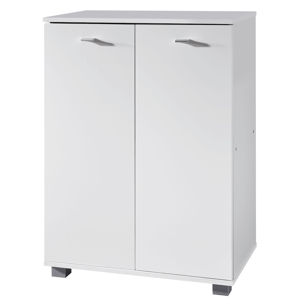 Schuhschrank-Kommode für bis zu 12 Paar Schuhe, 2 Türen, 3 Einlegeböden. Weiß, 60x35x90 cm | Kadima Design Image
