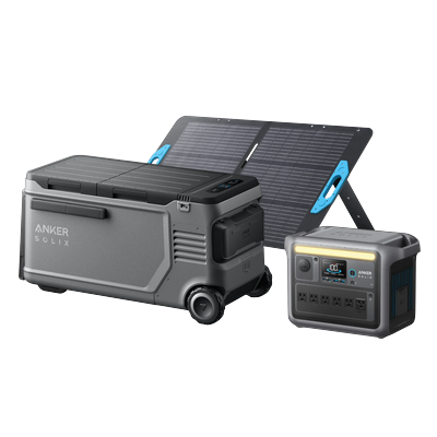 Anker SOLIX C1000 + EverFrost 2 58L Electric Cooler + 100W Solar Panel