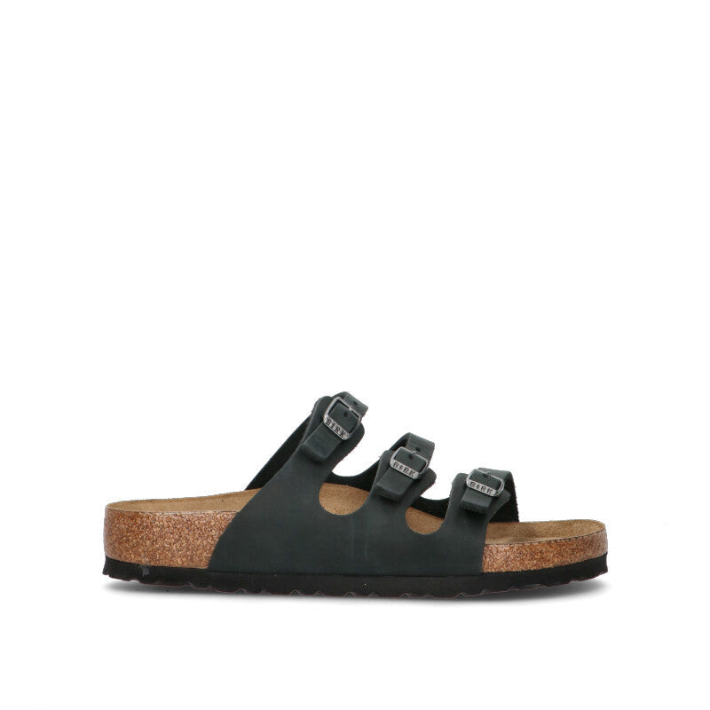 BIRKENSTOCK FLORIDA BS Ciabatta donna nera in pelle