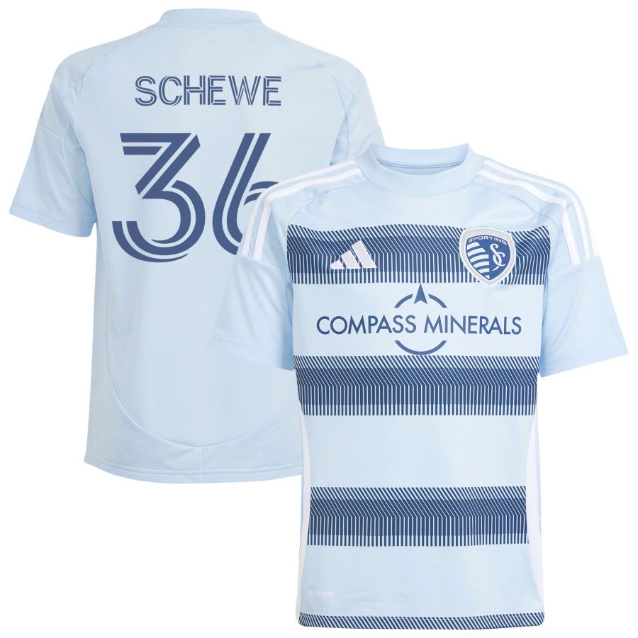 Ryan Schewe Youth adidas Light Blue Sporting Kansas City 2025 One KC Replica Custom Jersey