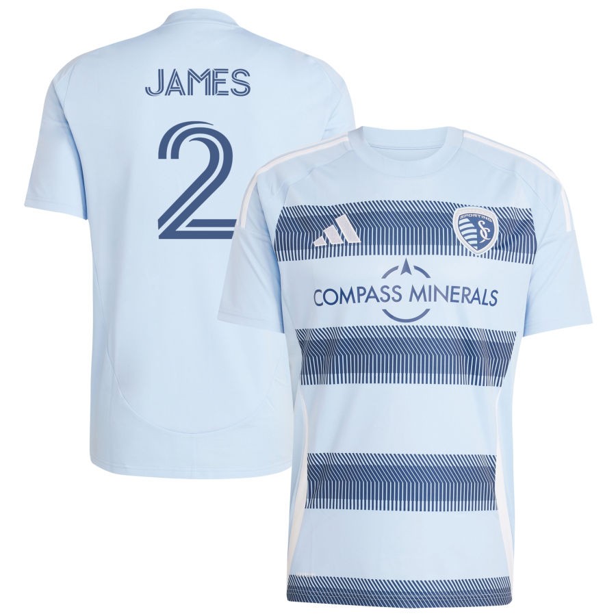 Ian James Men's adidas Light Blue Sporting Kansas City 2025 One KC Replica Custom Jersey