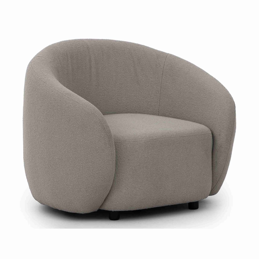 Fauteuil en tissu bouclette gris