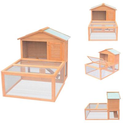 Kleintier-/Kaninchenstall Holz - Holzhaus - Kaninchendrahtgehege - Kaninchenstall - Kleintiere