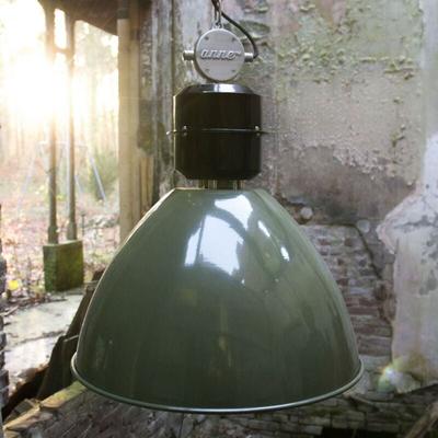Steinhauer - gebraucht] Olivgrüne Pendelleuchte Frisk Hängeleuchte Lampe im Industrie-Design Image