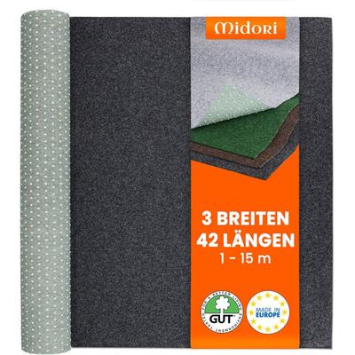 Rasenteppich 100 x 600 cm Schwarz Kunstrasen-Teppich mit Noppen Balkon Terrasse Outdoor Image