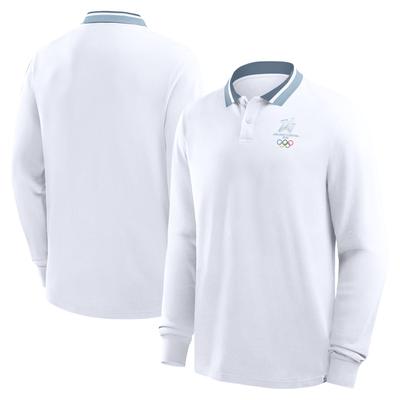 Milano Cortina 2026 Olympia Langarm Polo – Weiß Image