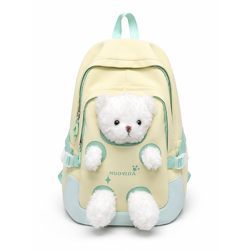 Zaino Orso di Peluche per Bambine di Giardinaggio e Scuola Elementare Carino Zaino Leggero con Design in Peluche per Viaggi Quotidiani a Scuola