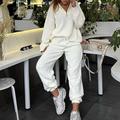 Per donna Pantaloni da Tuta Abito in maglia Athleisure Manica Lunga Vita Alta Antivento Traspirante Palestra Allenamento Corsa abbigliamento sportivo Abbigliamento sportivo Tinta unita Bianco Rosso