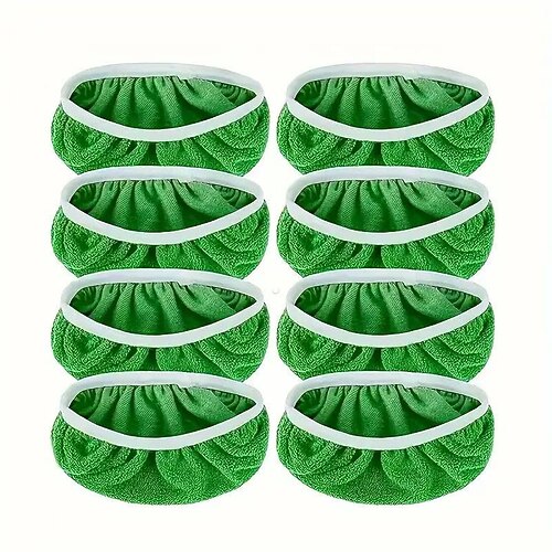 8 waschbare Mopp-Ersatzpads für Flachmopps (Mopp nicht im Lieferumfang enthalten), langlebige, wiederverwendbare Moppköpfe für Trocken- und Nassgebrauch, leicht zu reinigen, Reinigungsmittel, Image