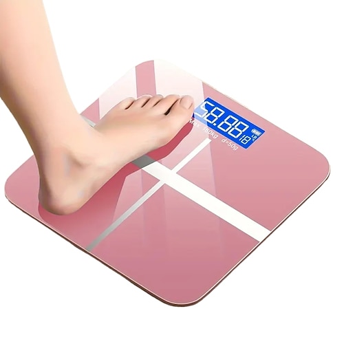 Elektronische Personenwaage, 179 kg, digitale Personenwaage, hochpräzise Waage mit hochauflösendem LED-Display und Temperaturanzeige (umschaltbar auf Kilogramm oder Pfund), ultrabreite Plattform, Image