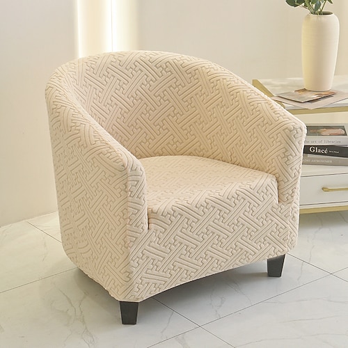 Jacquard-Bezug für halbrunde Clubsessel, Bezug für Einzelsofas, moderner minimalistischer U-förmiger Stuhlbezug, all-inclusive, halbrunde kleine Sofabezüge Image