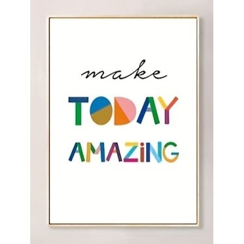 Moderne farbenfrohe inspirierende Zitate Leinwand-Plakatdruck einfache dekorative Wandmalerei für Wohnzimmer Schlafzimmer Home Art Decor kein Rahmen Image