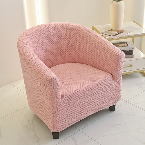 Jacquard-Bezug für halbrunde Clubsessel, Bezug für Einzelsofas, moderner minimalistischer U-förmiger Stuhlbezug, all-inclusive, halbrunde kleine Sofabezüge Image
