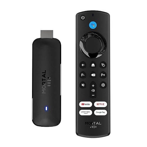 Mortal Android 14 TV Stick Full HD 4K 1080p Wi-Fi 6 Google Voice Netflix YouTube Q8 BT5 24 fps decodifica video wireless lettore multimediale