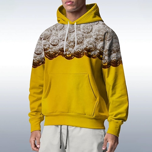 Bayerisch München Deutsch Bischofsärmel Kapuzensweatshirt Pullover Bier Grafik für Paar Herren Damen Erwachsene 3D-Druck für Karneval Oktoberfestbier Party Alltagstauglich Image