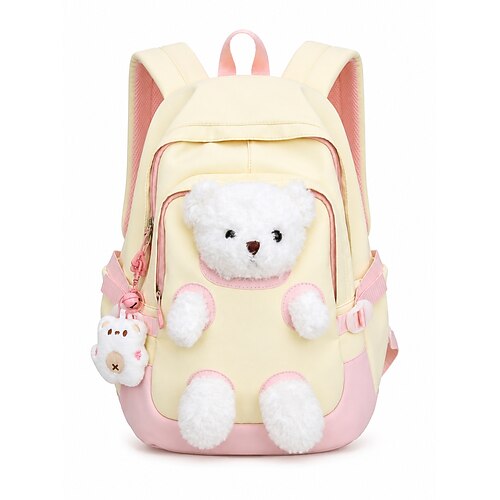 Zaino Orso di Peluche per Bambine di Giardinaggio e Scuola Elementare Carino Zaino Leggero con Design in Peluche per Viaggi Quotidiani a Scuola
