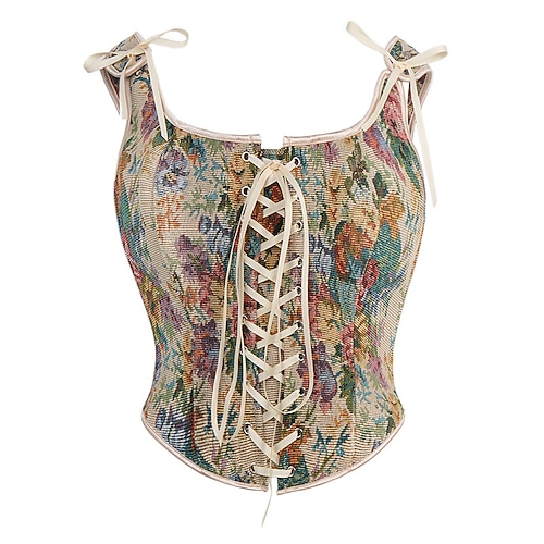 Retro Vintage Mittelalterlich Renaissance Korsett Kostüm Damen Halloween Maskerade Themenparty Renaissance-Messe Festival Erwachsene Korsett Image