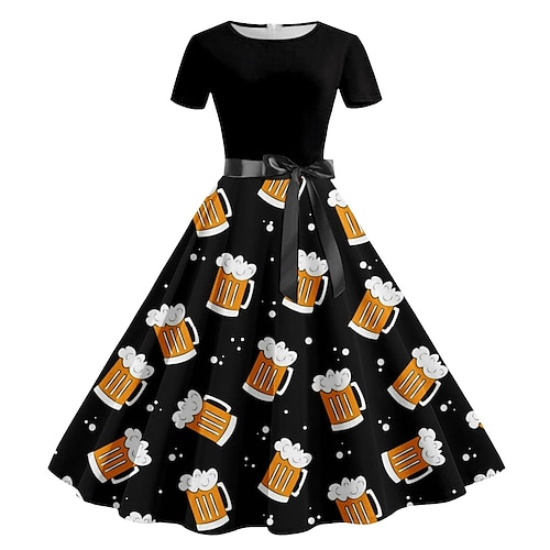 Kleid Bayerisch München Deutsch alpin Grafik für Damen Erwachsene 3D-Druck für Karneval Oktoberfestbier Party Image