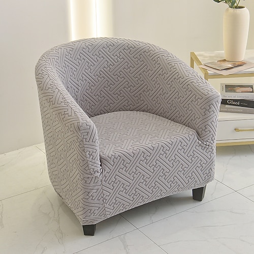 Jacquard-Bezug für halbrunde Clubsessel, Bezug für Einzelsofas, moderner minimalistischer U-förmiger Stuhlbezug, all-inclusive, halbrunde kleine Sofabezüge Image