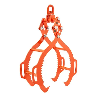 36in Log Lifting Tongs 4 Claw Solid Steel Log Grapple Swivel Log Tools