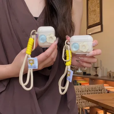 [jj 5D91] dreidimensionale Edelsteinblume geeignet Airpods4 Kopfhörerabdeckung Pro zweite Generation Airpodspro2 Schutzhülle Image