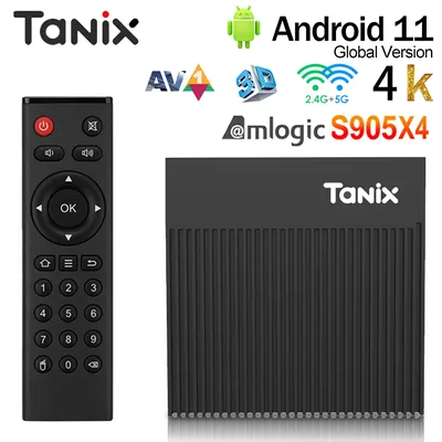 Tanix X4 Android11 Smart TV Box Amlogic S905X4 AV1 3D BT Streaming Media Player 2,4/5G WiFi Youtube Netflix TV Prefix VS X96