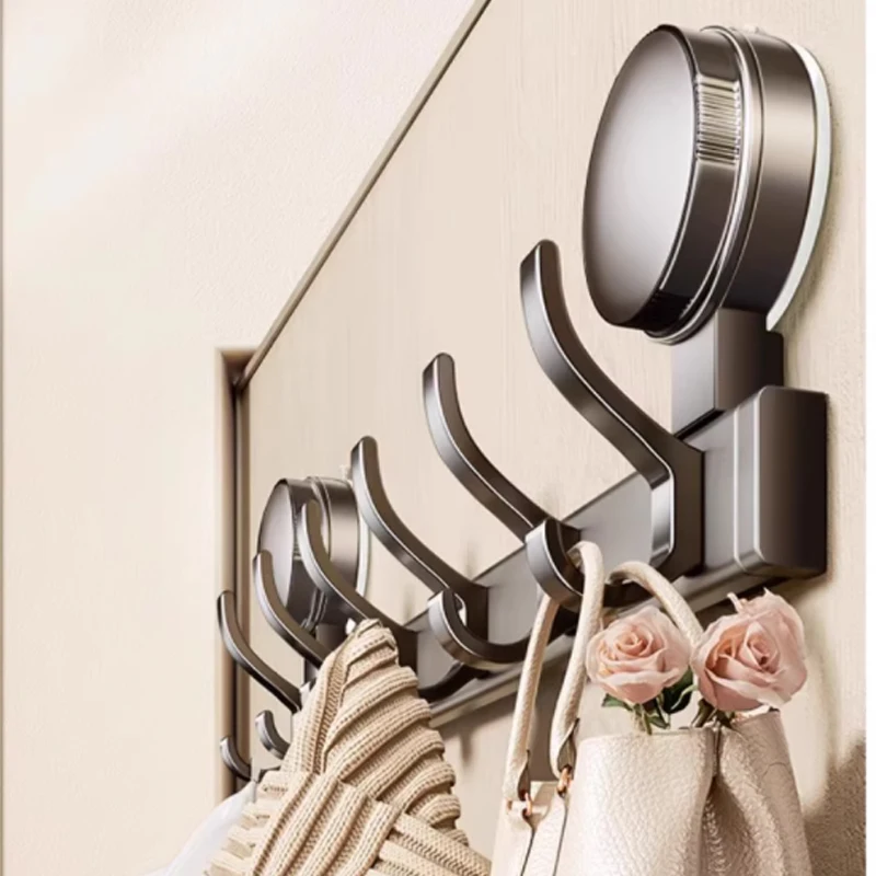 Kein Bohren, Saugnapflöcher, einreihige Kleiderbügel, Küchentücher, Kleidung, Hüte, Toilette, Handtuchhalter, Aufbewahrung, Wandmontage, Tür-Rückstangenhaken Image