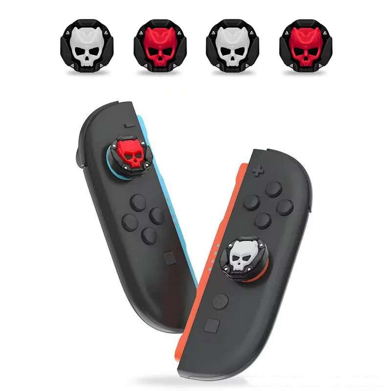 4 stücke Schädel Silikon Weiche Daumen Griffe Joystick Kappe Analog Stick Abdeckung Für Schalter 2 Freude-con Controller Spiel zubehör Image