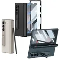 Custodia protettiva pieghevole in pelle con cerniera magnetica per Samsung Galaxy Z Fold 6 5 4 5G Custodia protettiva pieghevole in vetro per schermo