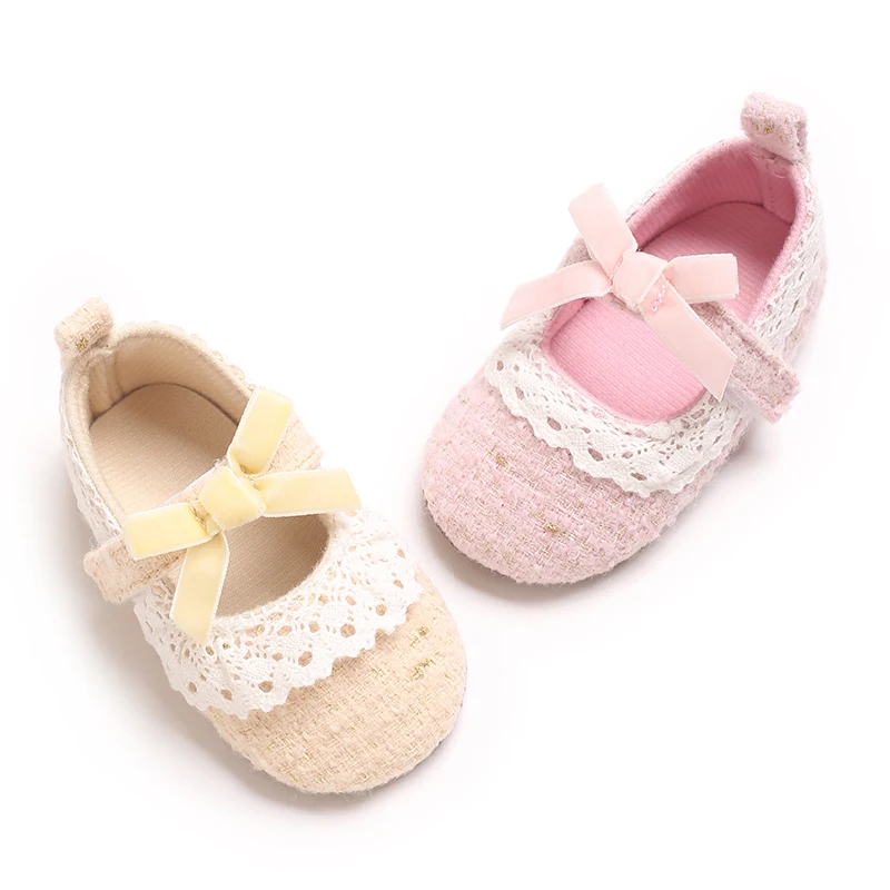 Baby Mädchen Mary Jane Flats mit Schleife, Prinzessin, Partykleid, Krippenschuhe, rutschfeste weiche Gummisohle für Lauflernschuhe für Kleinkinder Image