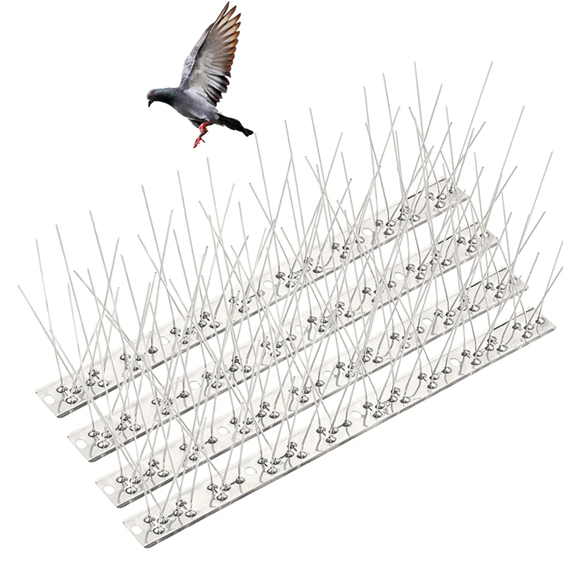 Tauben-Spikes, Edelstahl-Vogelvertreiber-Set, Abschreckung, Anti-Vogel, Taube, Eichhörnchen, Katzen, Abwehrmittel für Gartenzaun, Dach