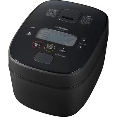 Zojirushi NW-QAC10 5.5-Cup Capacity Flat-Top Induction Cooker and Warmer with Custom Cooking Pan, Double Non-Stick