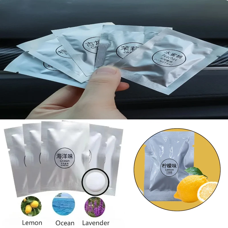 5PCS Solid PE aroma tablets Aroma Tablet Replacement Essential Oil Tablet Car Air Vent Solid Balm Tablet Strong Fragrance