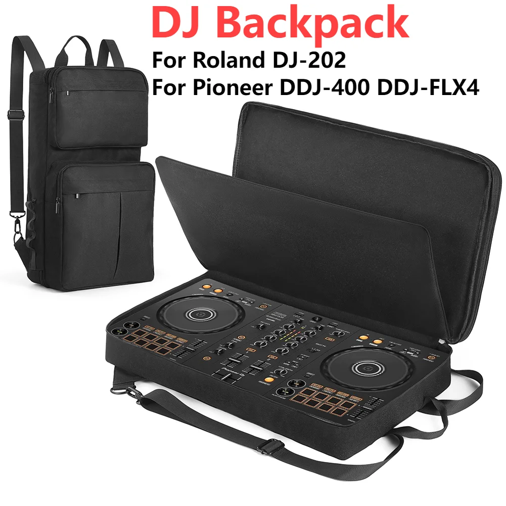 DJ-Rucksack für Pioneer DDJ-400 DDJ-FLX4/Roland DJ-202 DJ-Controller-Hülle, Tragetasche, Reisetasche, stoßfest, kratzfest Image