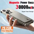 Batteria esterna portatile a ricarica rapida PD25W wireless magnetica sottile originale da 30000 mAh per Magsafe per iPhone Samsung