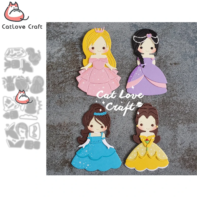 Catlove princesse fille matrices de découpe en métal Scrapbooking moule pochoir découpes fabrication de cartes bricolage artisanat gaufrage nouveaux matrices pour 2022