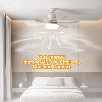 Modern Led Ceiling Fan with Light Dimmable E27 Bedroom Living Room Fan Lamp 30W