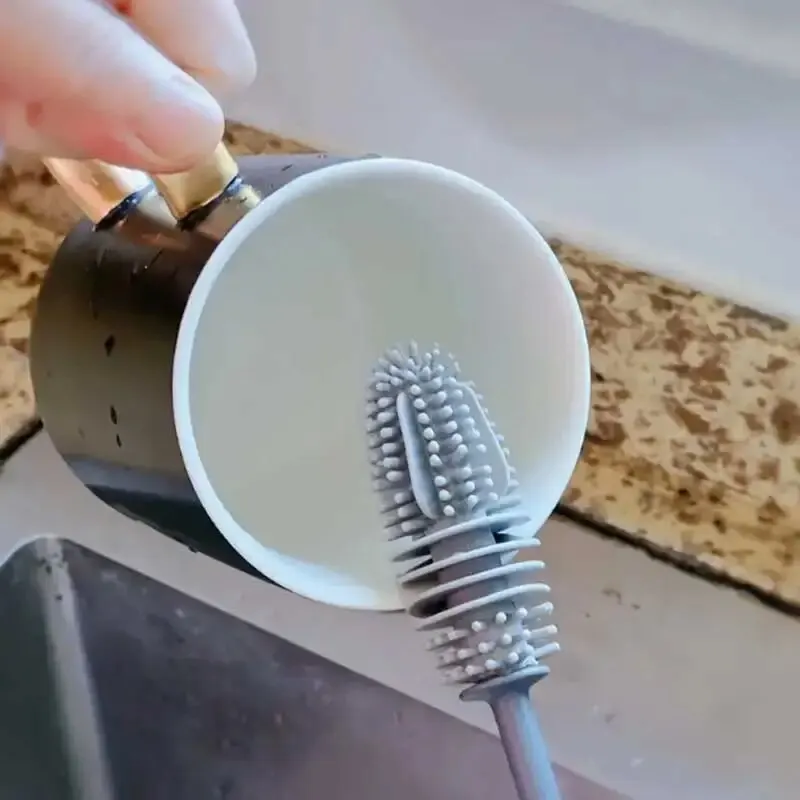Lange Griff Silikon Flasche Pinsel Reinigung Pinsel Küche Reinigung Tasse Pinsel Thermos Glas Pinsel Reinigung Werkzeuge Image