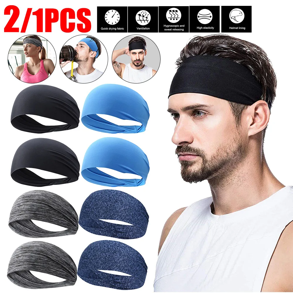 Elastische Sport-Stirnbänder, Schweißabsorption, Kopfschmuck, schnell trocknend, Workout-Stirnband, rutschfest, atmungsaktiv, für Yoga, Laufen Image