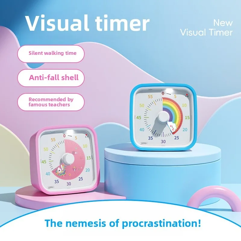 Visueller Timer mit Nachtlicht, Schul-Minute, 60 Minuten Countdown-Timer für Kinder und Erwachsene, Pomodoro Stoppuhr Image