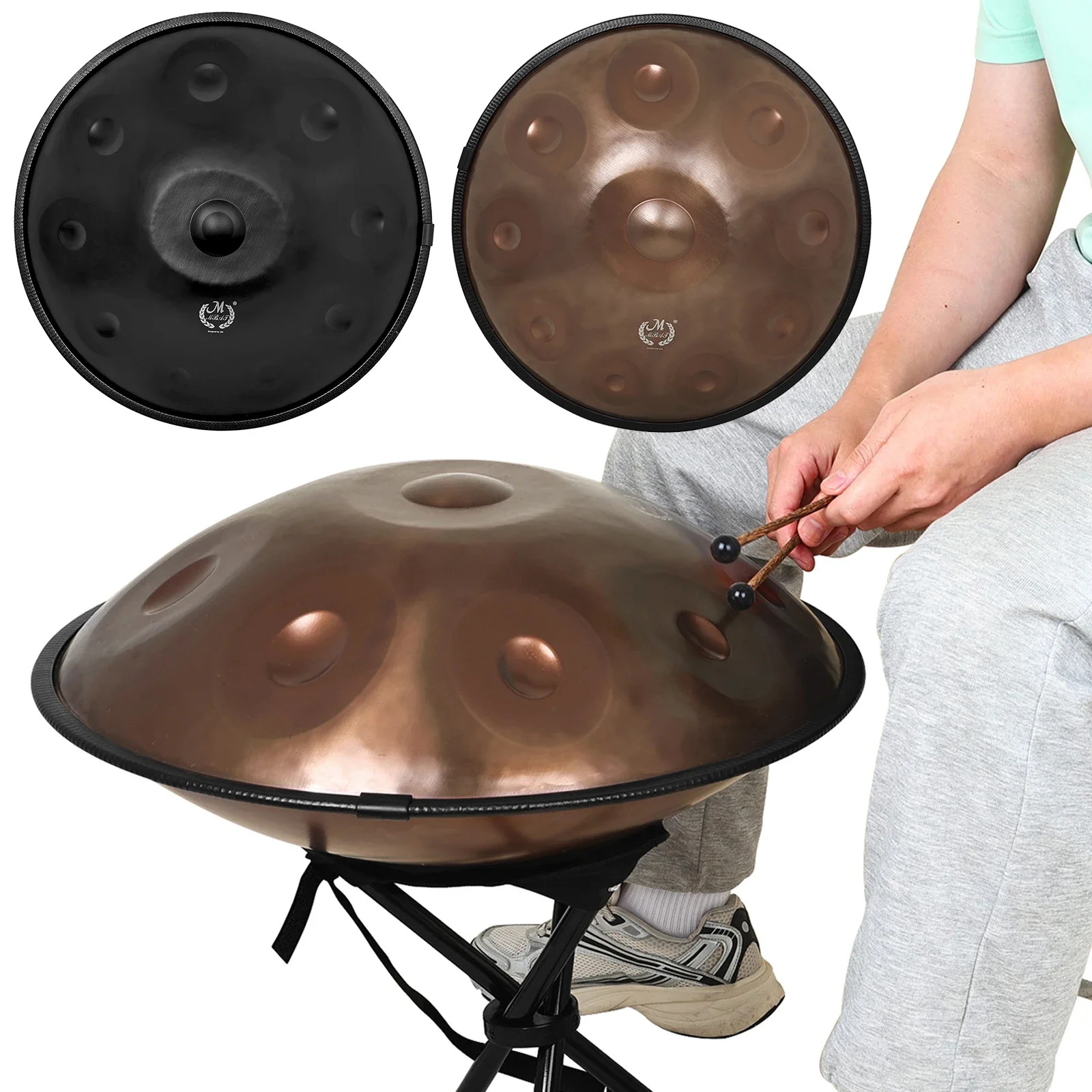 M MBAT Steel Handpan Drum D Minor 22 Zoll 10 Noten Steel Tongue Drum Percussion Instrument für professionelle Leistung Image